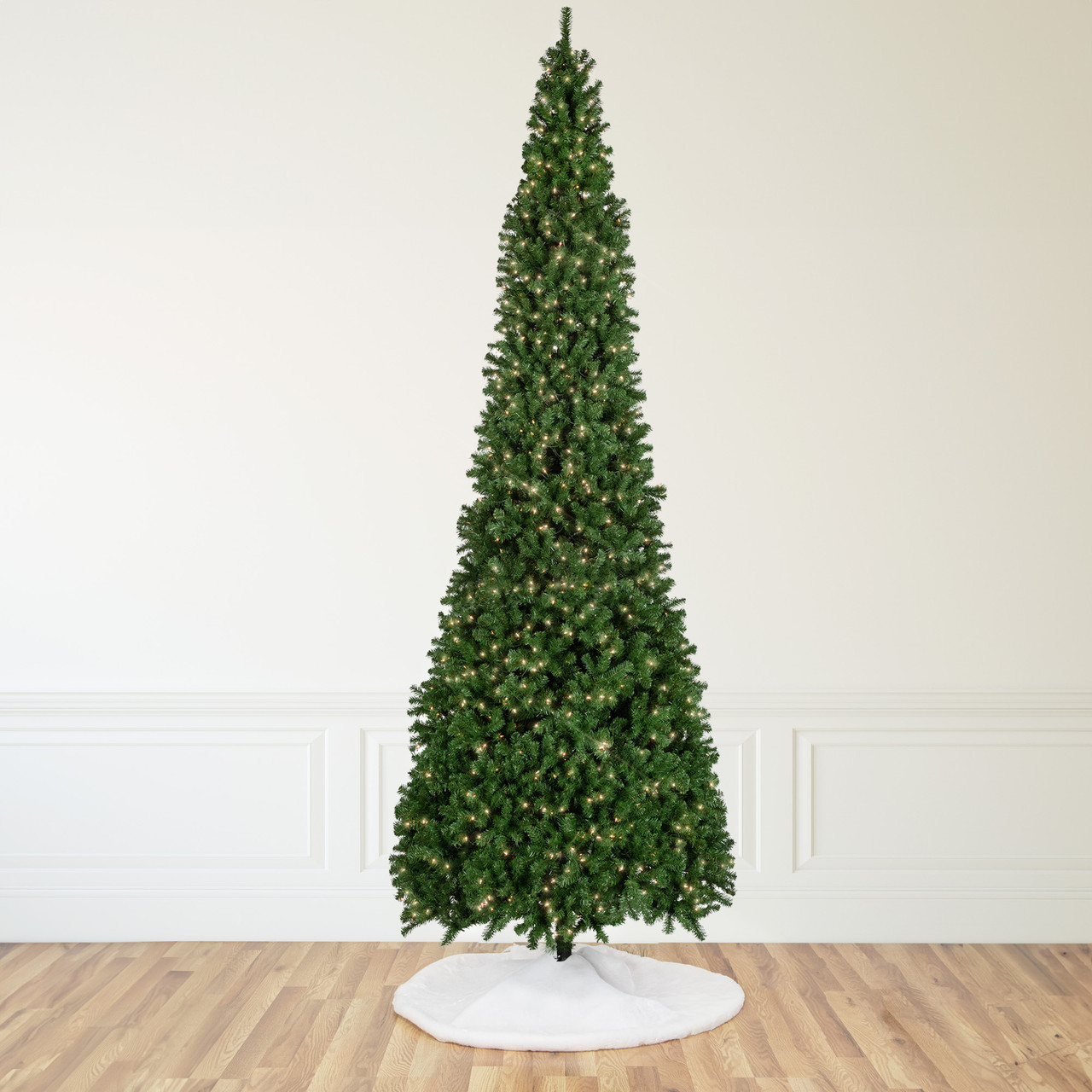 16′ Pre-Lit Pendleton Spruce Slim Artificial Christmas Tree, Clear Lights