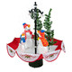 30" Musical Lighted Snowing Snowman Family in Umbrella Base Christmas Decoration - Image 2