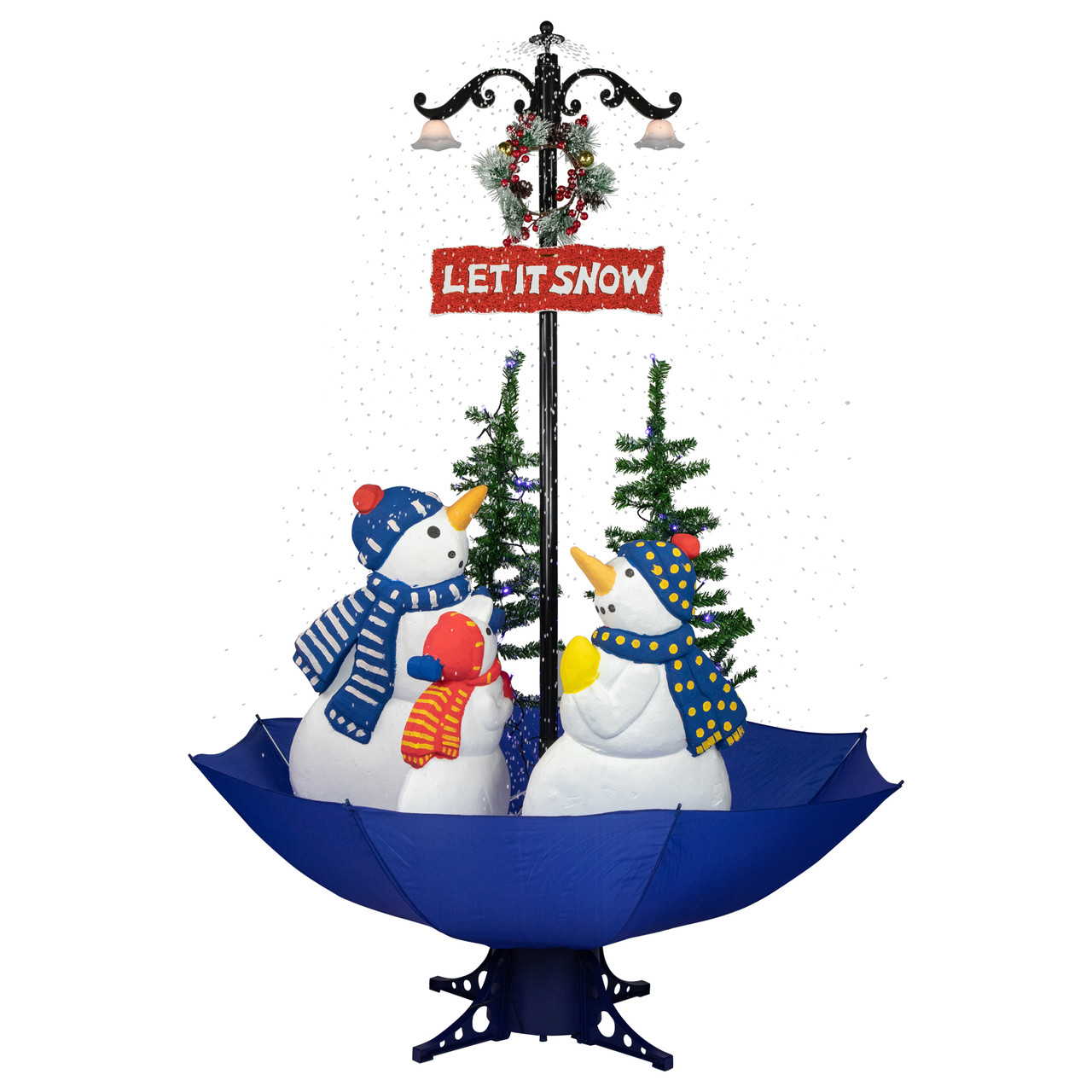 Lighted Musical Snowing Let it Snow Snowmen in Umbrella Base Christmas Decoration – 5.5′