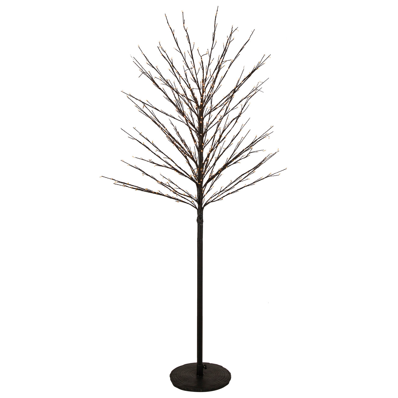 5′ Black LED Lighted Christmas Twig Tree – Warm White Lights