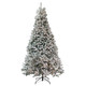 12′ Pre-Lit Slim Pine Heavily Flocked Artificial Christmas Tree, Clear Lights
